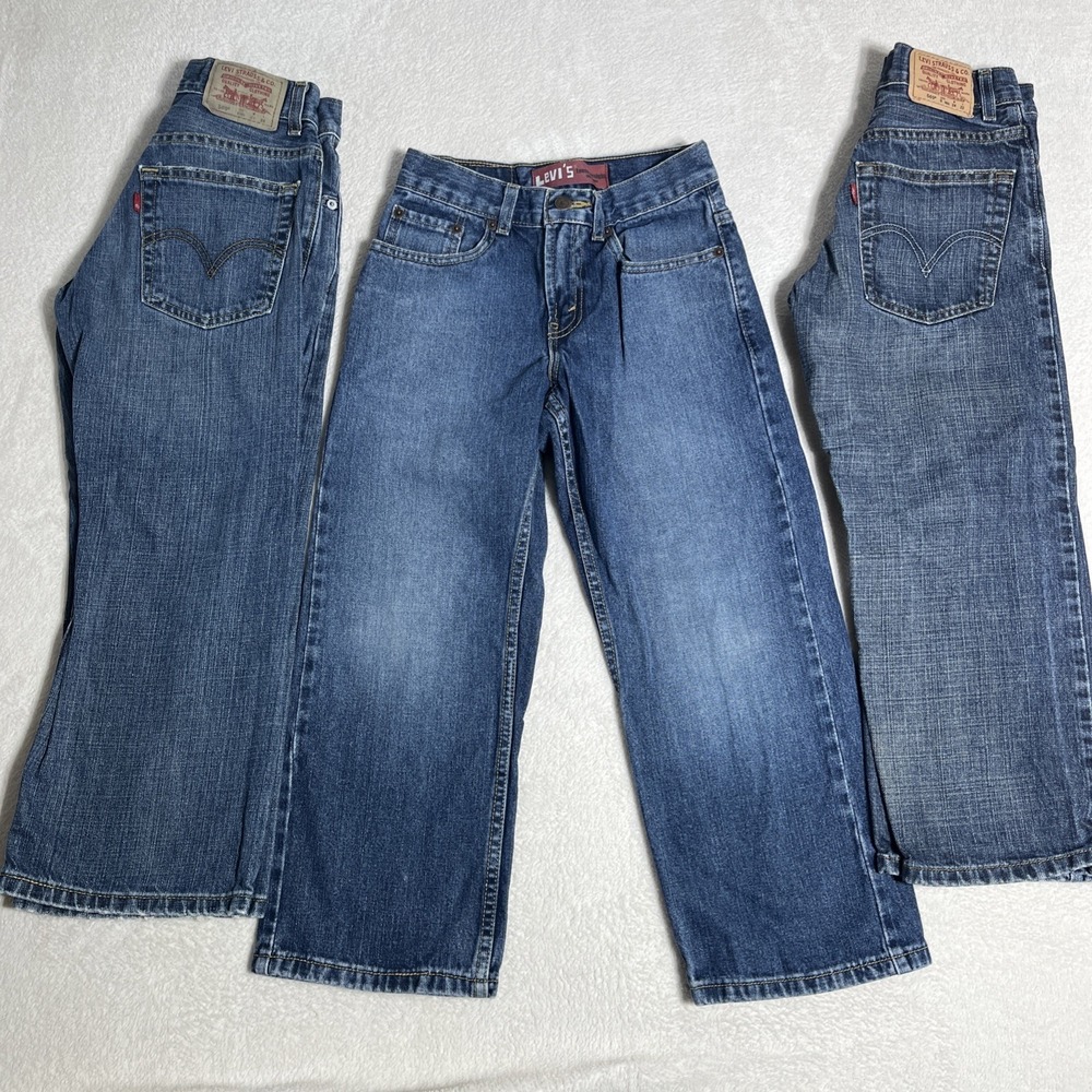 Levi's 569 Jeans 3 Pairs‎ Boy's 8 Reg Loose Straight 24 X 22 Cowboy Rodeo EUC